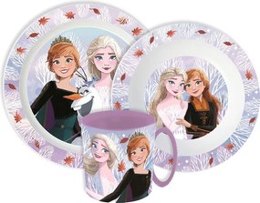 Disney Jégvarázs Autumn Leaves étkészlet, micro műanyag szett bögrével 390 ml