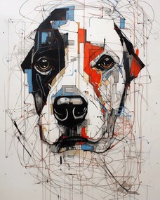 Poszter 40x50cm Rajzolt Kutya