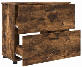 Fürdőszoba bútor szett 3 pcs Füstölt tölgy 76.5 x 35 x 64 cm