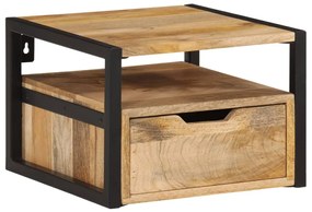 tömör akácfa falra szerelhető éjjeliszekrény 35x35x25 cm