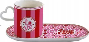 320 ml-es bögre szív csészealj True Love Stílusos Valentin napi ajándék szett