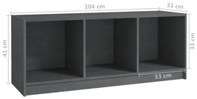 szürke tömör fenyőfa TV-szekrény 104 x 33 x 41 cm