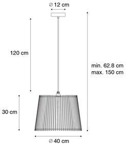 Rusztikus kültéri lógólámpa fa IP44 - Jayla