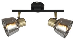 Klausen KL162005 - Spotlámpa SMOKY 2xE14/9W/230V fekete/réz/szürke