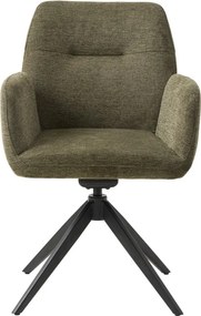 Zöld kárpitozott karfás étkezőfotel Roxana – Unique Furniture