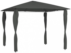 antracitszürke pavilon oszlop takarókkal 3 x 3 x 2,6 m 160 g/m²