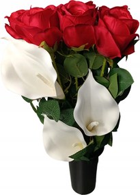 Csokor Rózsa Kála Prémium Nád Váza Művirág Sír Temető