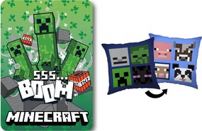Minecraft Boom Mobs polár takaró és párna szett, 2 részes