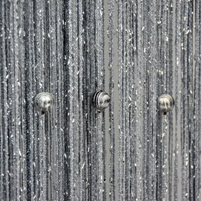 Függöny Spagetti Gyöngyökkel Ezüst Gömbök 300x250 Ezüst