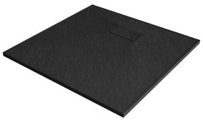 Mexen Hugo kőhatású zuhanytálca 70 x 70 cm + szifon - fekete (42707070)