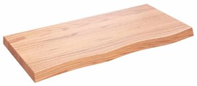 világosbarna kezelt tömör tölgyfa fali polc 100x50x(2-6) cm