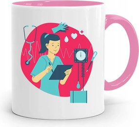 Rózsaszín Bögre Ápolónőnek Ajándék Felszerelés fényképes nyomtatással