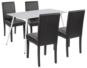 Megan 4+1 étkező garnitúra fehér-fekete