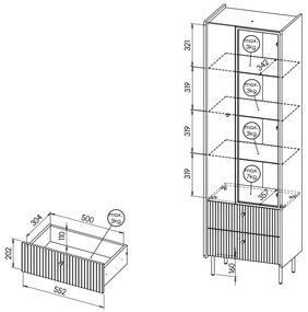 Vitrin Phelan P3 (warmia dió + fekete). 1062533