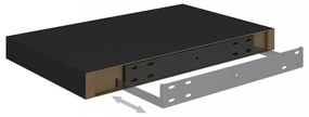 2 db fekete MDF lebegő fali polc 40 x 23 x 3,8 cm