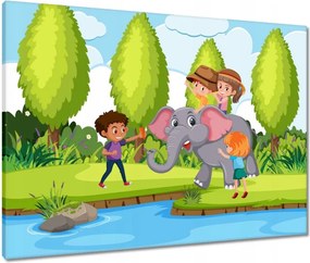 Vászonkép 80x60 Állatkert Állatok Szafari Elefánt