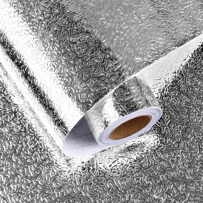 Öntapadós konyhai bútor tapéta Vízálló 60x300cm Ezüst szín