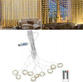 Led curtain karácsonyi fénylánchoz, 300 LED-es üzemmóddal