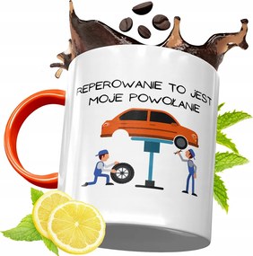 Narancssárga Bögre Szerelőnek Tökéletes Ajándék fényképes nyomtatással