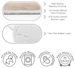 Kék-bézs mosható kerek szőnyeg ø 150 cm Puddle – Mila Home