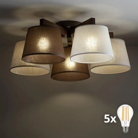 BRILAGI - LED felületre szerelt csillár LATTE 5xE27/15W/230V fenyő/mix