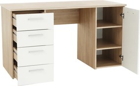 íróasztal, tölgy sonoma/fehér, EUSTACH