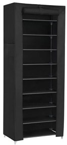 MATIS textil tárolószekrény polcokkal 58x160 cm fekete RXJ10H01