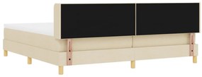 Boxspring ágy matraccal és krém szövettel, 200 x 200 cm