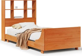 vidaXL viaszbarna tömör fenyőfa ágy matrac nélkül 100 x 200 cm