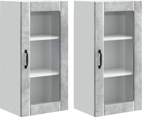 vidaXL Konyhaszekrény 2 pcs Beton Szürke 40 x 31 x 80 cm Faanyag
