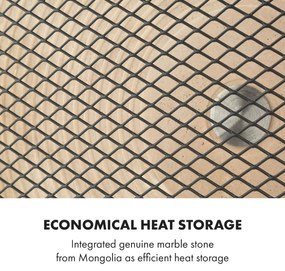 Klarstein HeatPal Marble Blackline, Infravörös fűtőtest, 1300 W, márvány, alumínium