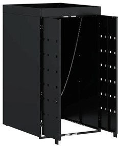 Kukás Tároló Virágzó Tetővel Egyszemélyes 240L Kukához Fekete