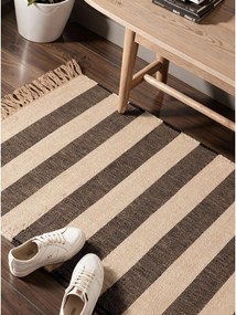 Fekete-krémszínű kétoldalas-kézi szövésű juta futószőnyeg 80x200 cm Playa – Hanse Home