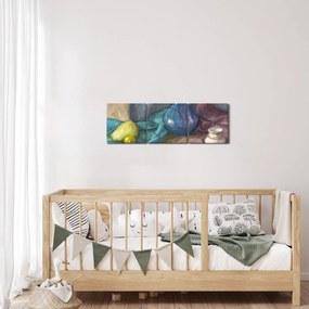 Kép - festett csendélet (órával) (90x30 cm)
