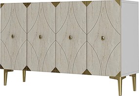 Alfa 120 - White, Travertine, Gold