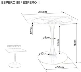 Espero asztal kerek 80cm fekete