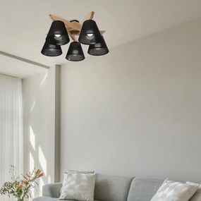 Brilagi - LED  Felületre szerelhető csillár  ANTHONY 5xE14/40W/230V tölgy/fekete