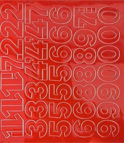 Öntapadós matrica, 3 cm-es, számlap, piros (LUIN133)