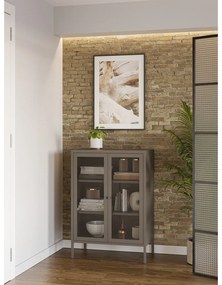 Szürke fém szekrény 70x100x40 cm Fayna – Marckeric