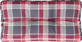 vidaXL piros kockás szövet raklappárna 80 x 40 x 12 cm