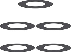 vidaXL Alkalmas lapos fa gyűrűkhez 5 pcs Fekete Ø40 / 70 cm Acél