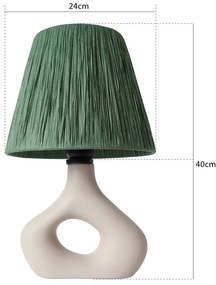Zöld asztali lámpa papír zsinór búrával (magasság 40 cm) Serin – Opviq lights