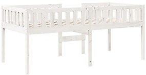 fehér tömör fenyőfa gyerekágy matrac nélkül 75 x 190 cm