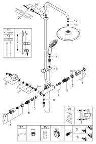 GROHE 26677001 - VITALIO START SYSTEM 250 zuhanyrendszer, fényes króm
