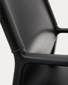 Fekete bőr fotel Jan – Kave Home