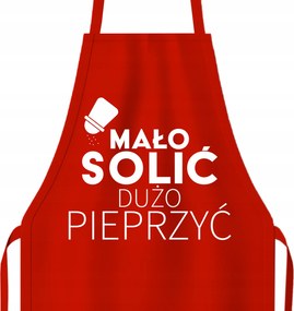 Kötény Piros Pamut Kevés Só Sokat Borsolás Ajándék Sláger Valentin nap