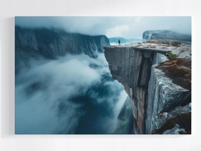 Poszter Skandinávia Norvégia Hegyek Szikla Kilátás Köd 60x40