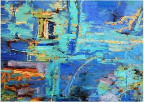 Üveg kép - Absztrakt olajfestmény (70x50 cm)