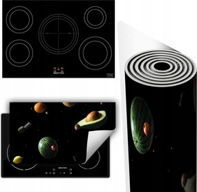 Vinil Tűzhelyvédő Szőnyeg Asztallap 90x52 fekete gyümölcs