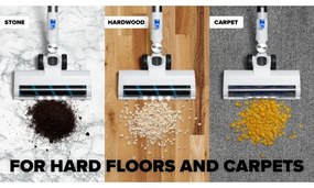 Niceboy ION Hurricane H5- Vezeték nélküli álló porszívó 2in1 150W/2200 mAh fehér/kék